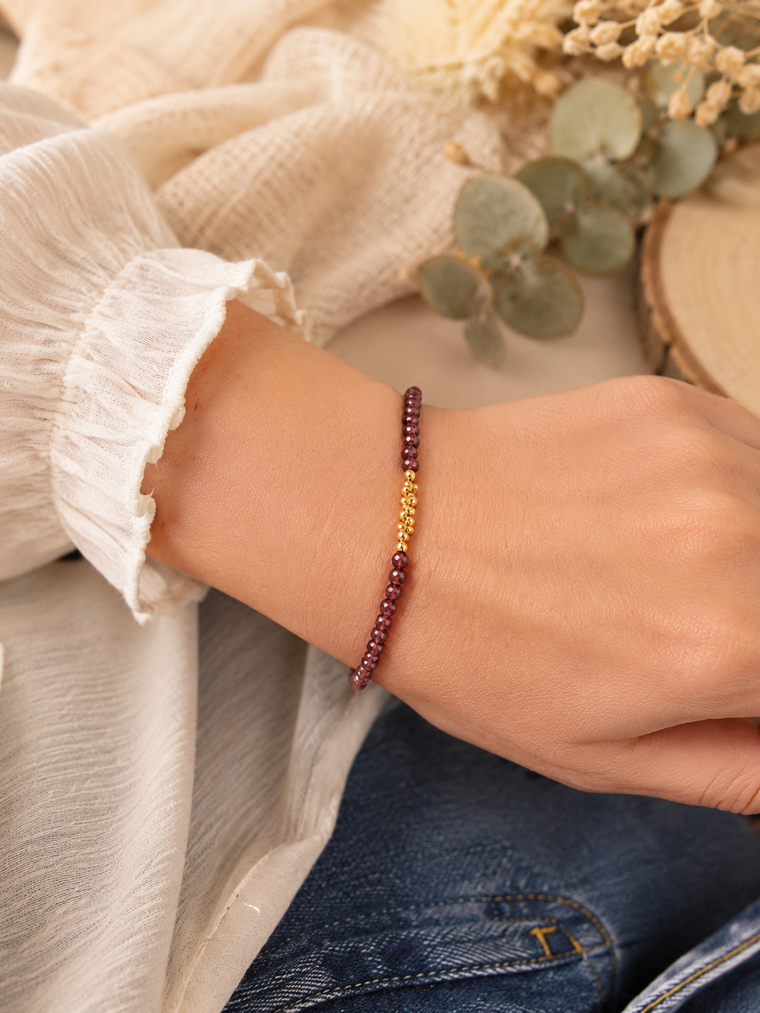 Bracelet Grenat Rhodolite AA