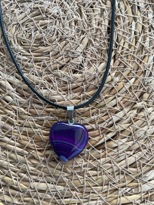Collier coeur violet