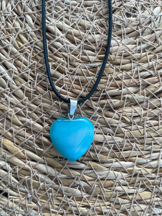 Collier coeur turquoise