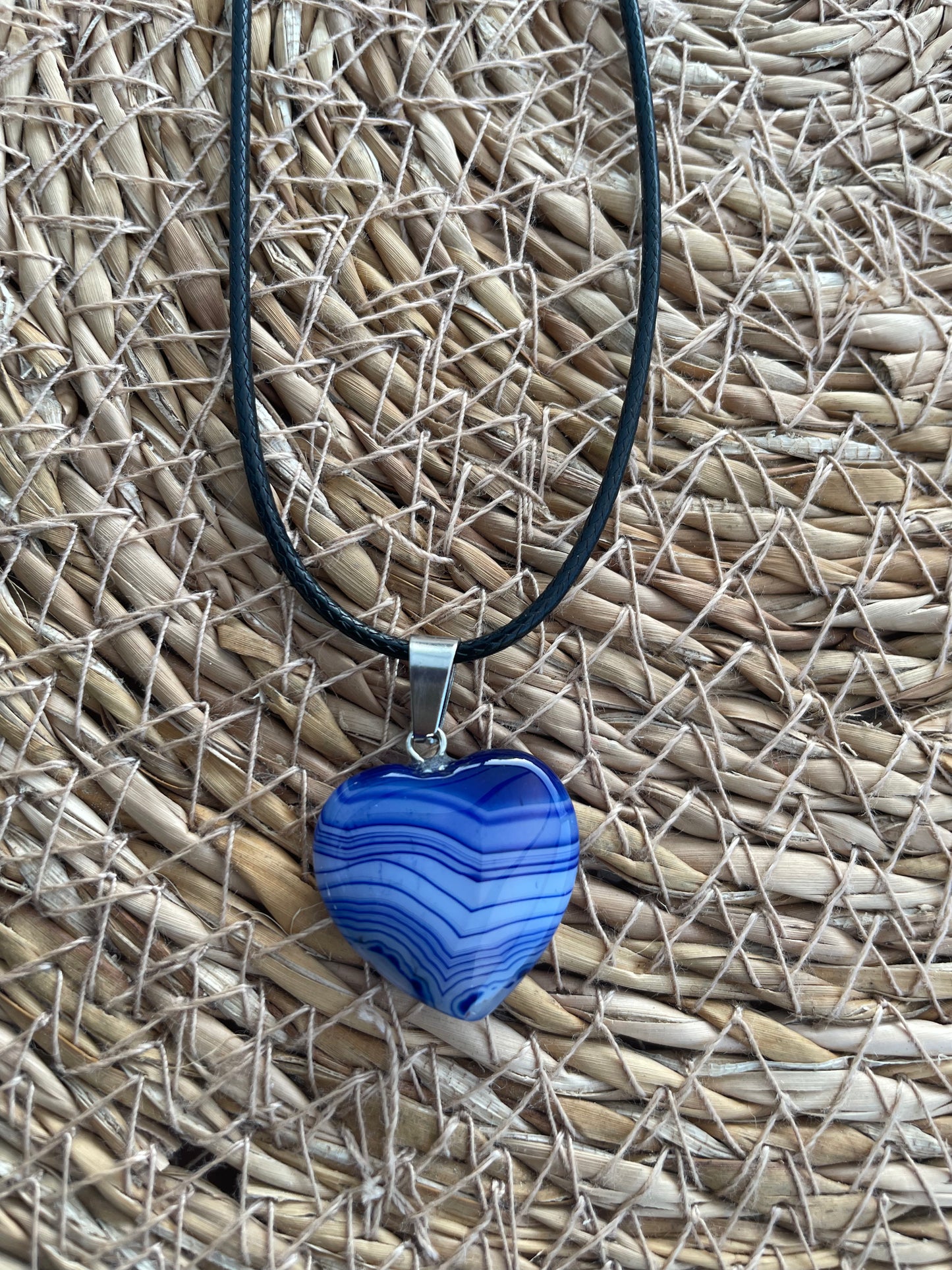 Collier coeur bleu