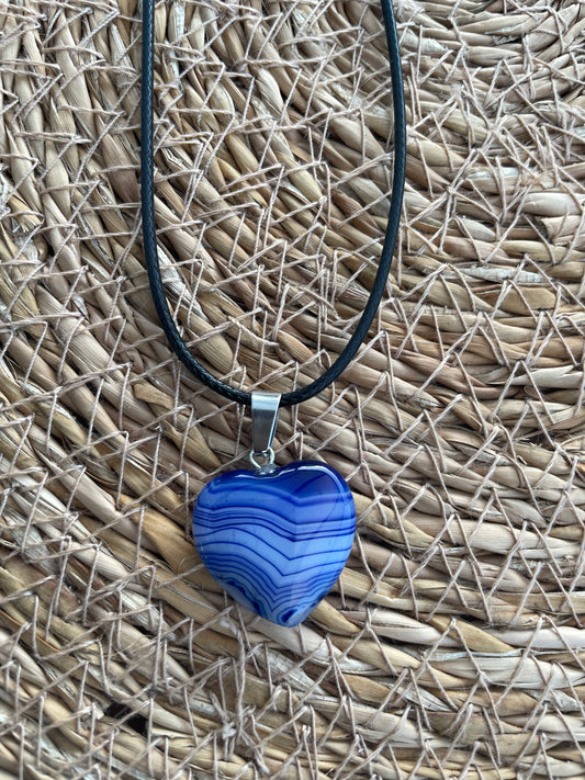 Collier coeur bleu
