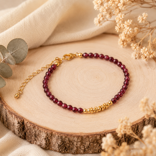 Bracelet Grenat Rhodolite AA