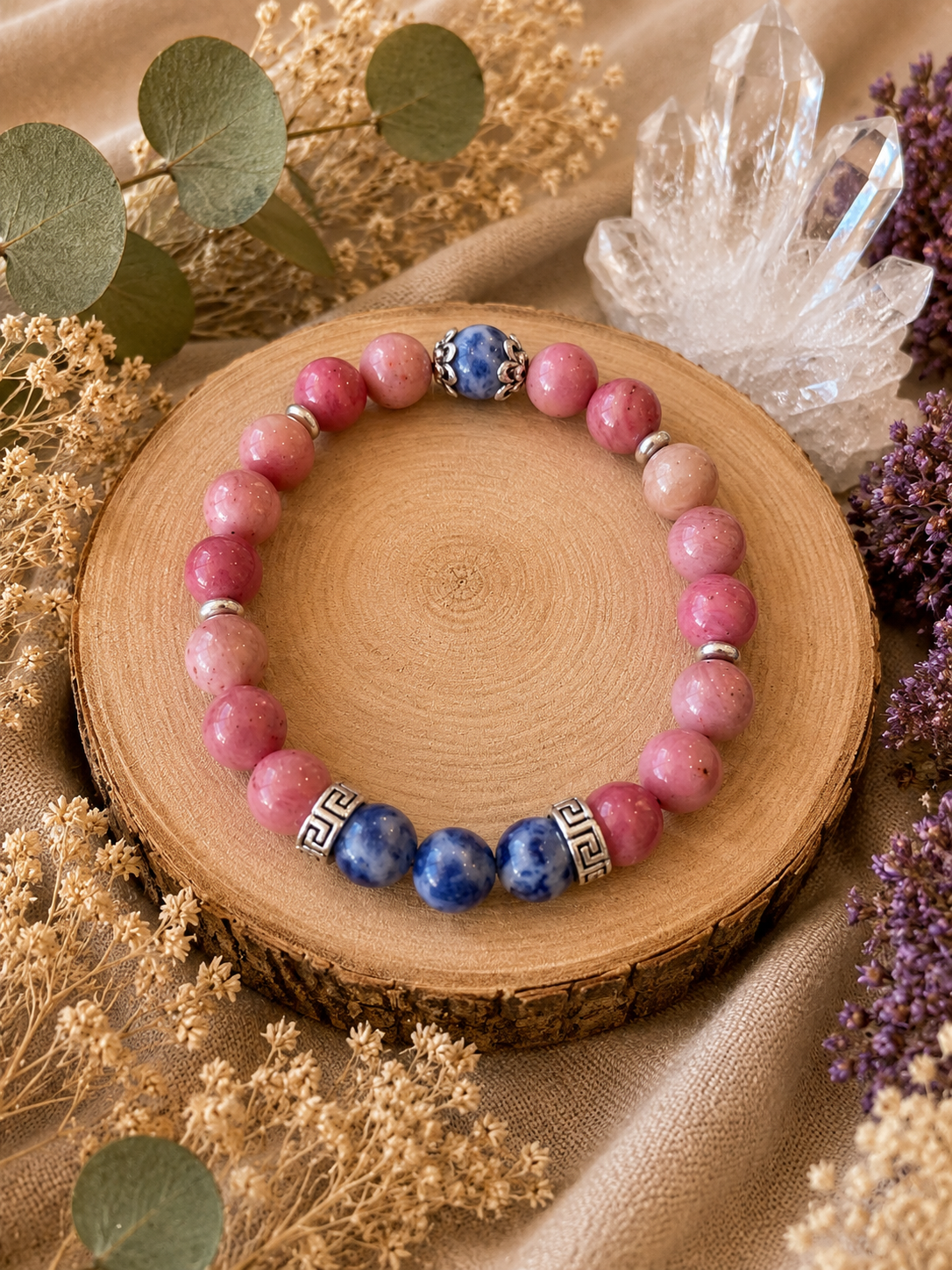 Rhodonite et sodalite 8mm