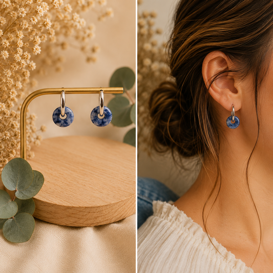 Boucles d'oreilles Sodalite AB