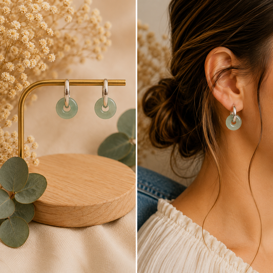 Boucles d'oreilles Aventurine Verte A