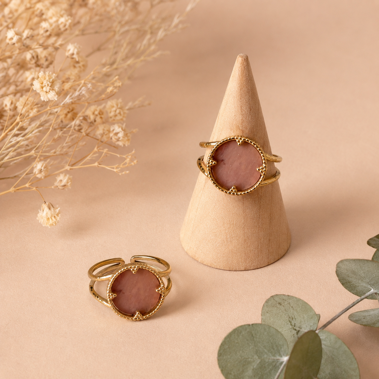 Bague réglable Rhodonite