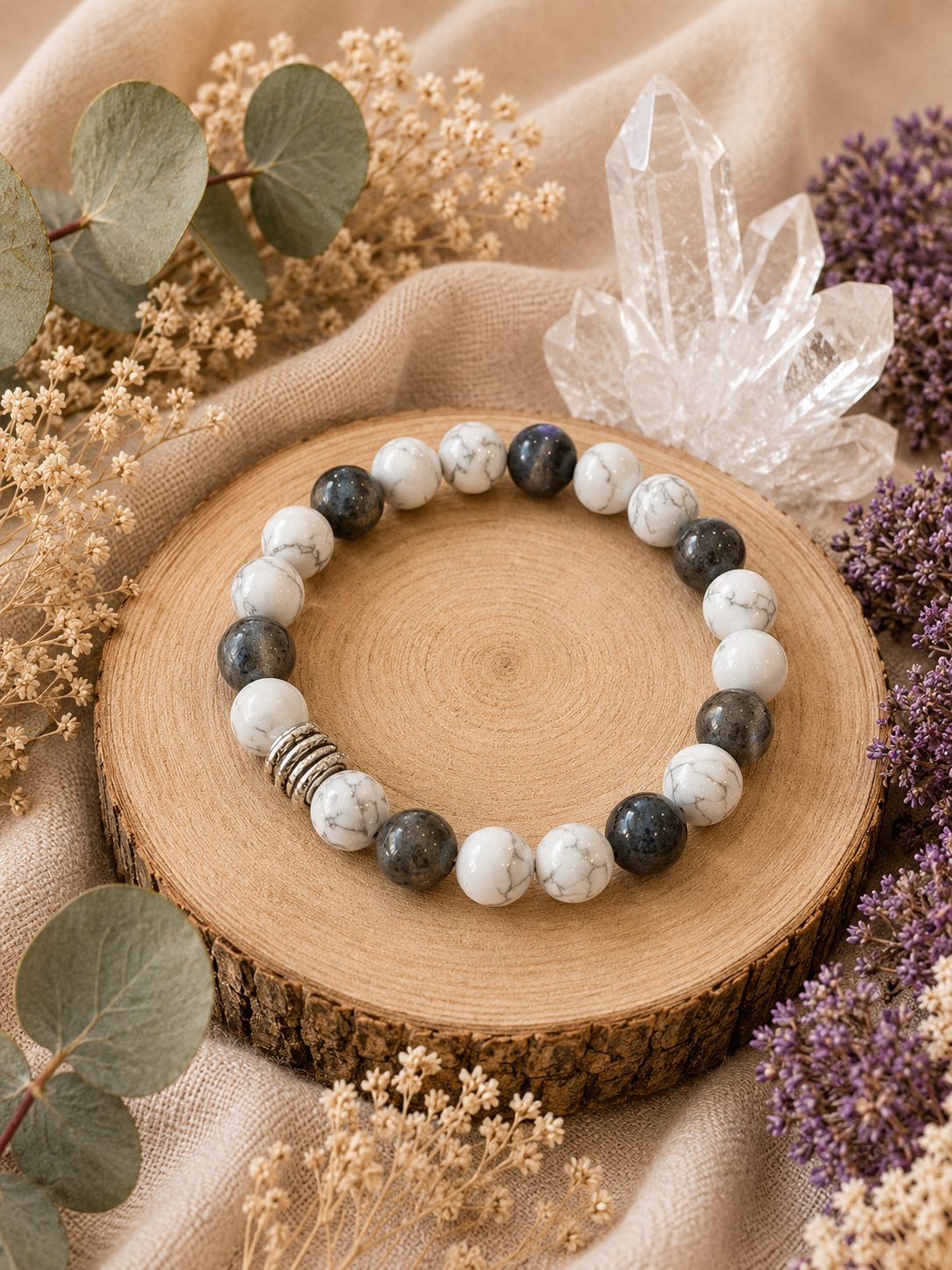 Howlite et Larkivite 8mm