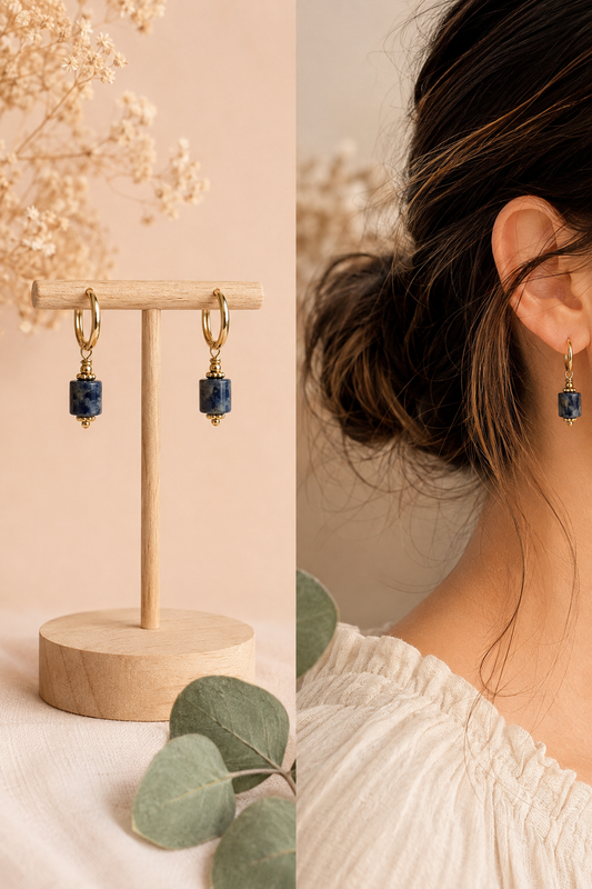 Boucles d'oreilles Sodalite