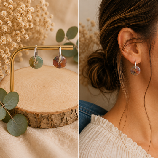Boucles d'oreilles Agate Indienne A