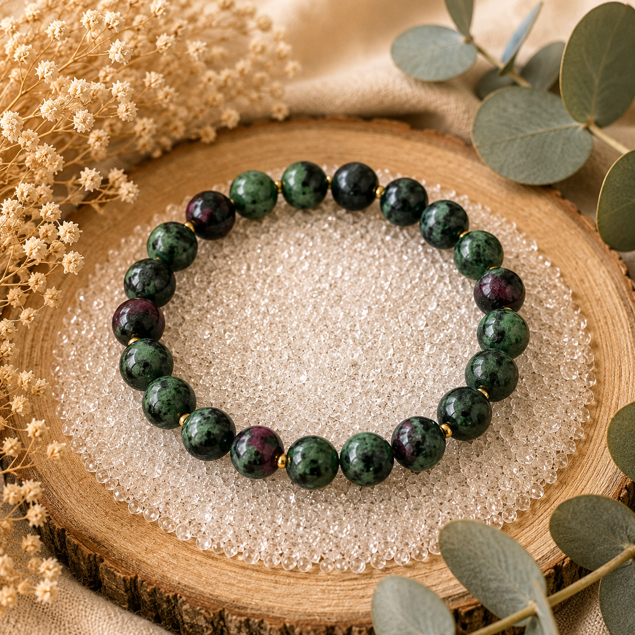 Rubis sur zoisite 8mm