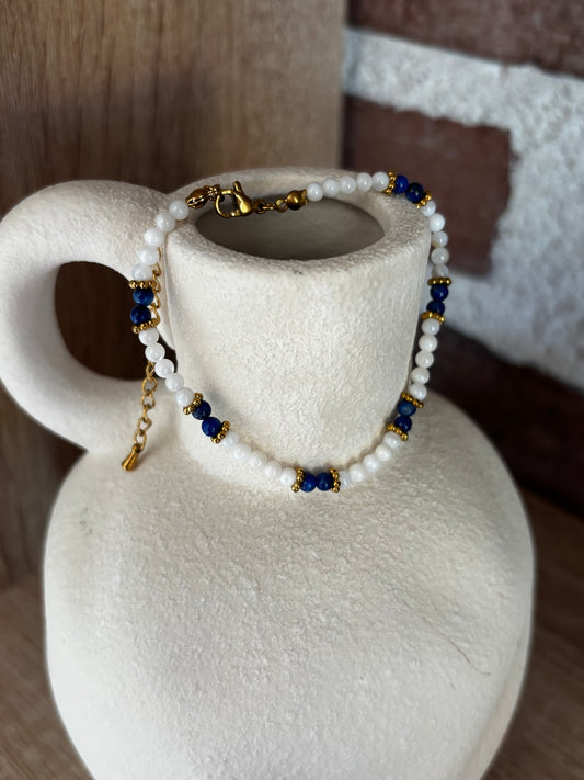 Bracelet Nacre, Lapis Lazuli AA